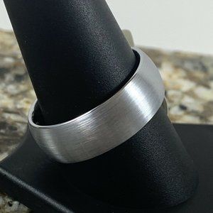 8mm Brushed Tungsten Wedding Band Size 10.5